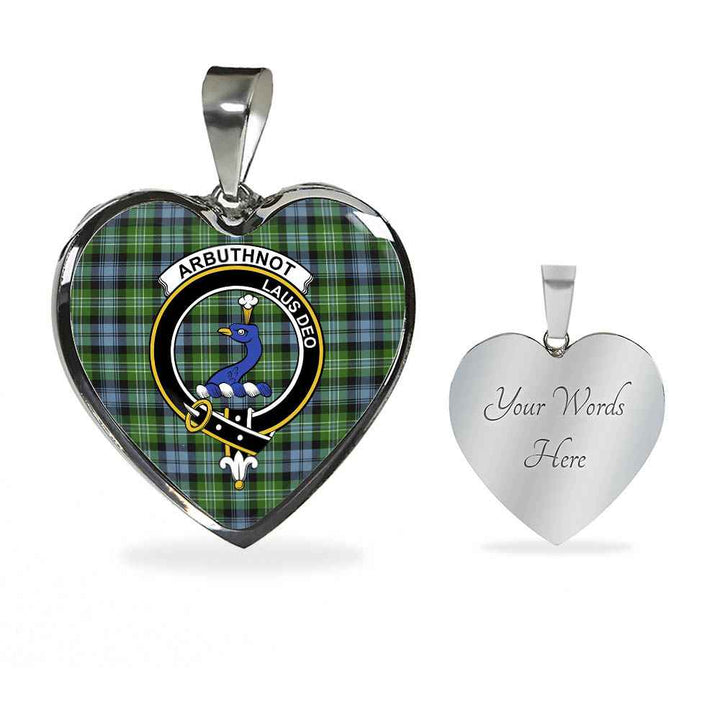 Scottish Arbuthnot Clan Crest Tartan Necklace Heart Tartan Plaid 3