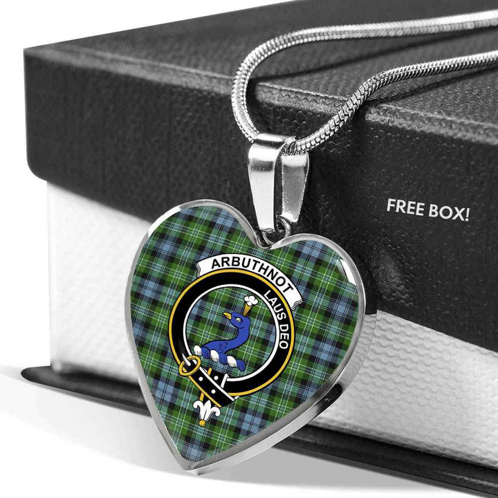 Scottish Arbuthnot Clan Crest Tartan Necklace Heart Tartan Plaid 5