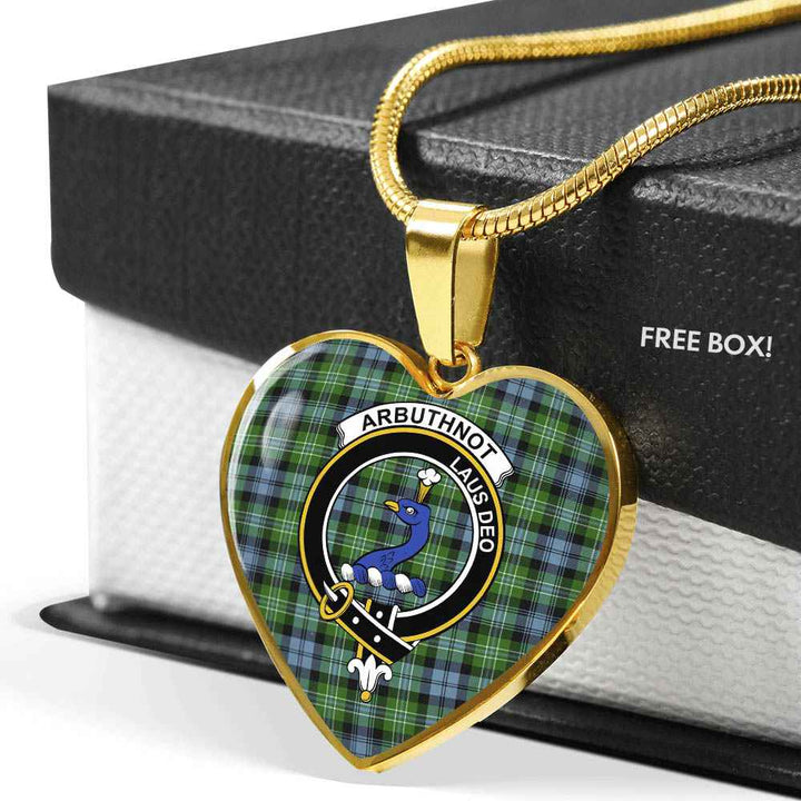 Scottish Arbuthnot Clan Crest Tartan Necklace Heart Tartan Plaid 6