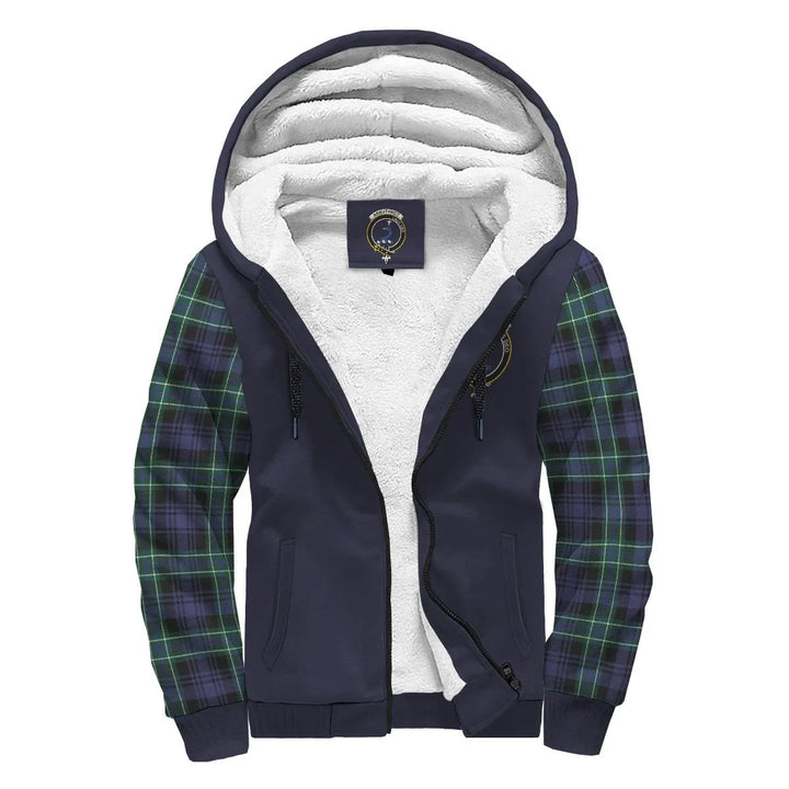 Scottish Arbuthnot Clan Crest Tartan Plaid Sleeve Sherpa Hoodie