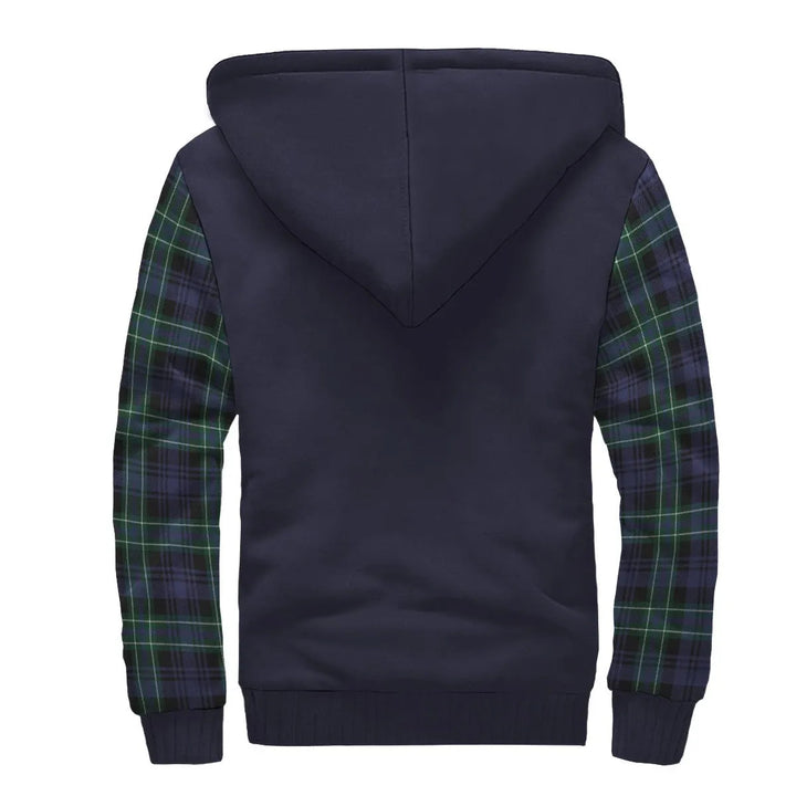 Scottish Arbuthnot Clan Crest Tartan Plaid Sleeve Sherpa Hoodie