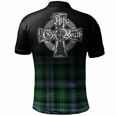 Scottish Arbuthnot Clan Crest Tartan Polo Shirt - Alba Gu Brath Family Crest Celtic Inspired Back Side Tartan Plaid