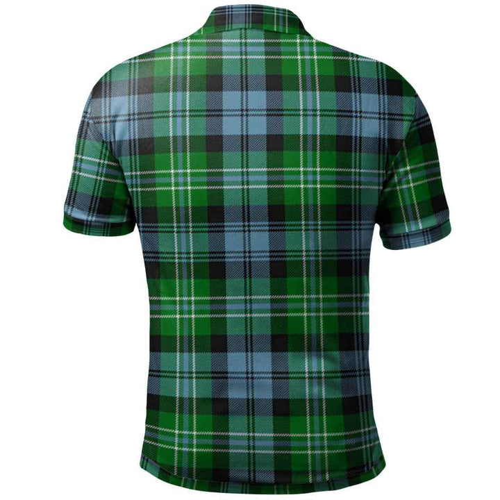 Scottish Arbuthnot Clan Crest Tartan Polo Shirt Back Side Tartan Plaid