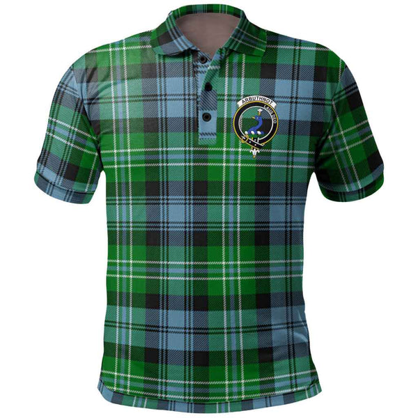 Scottish Arbuthnot Clan Crest Tartan Polo Shirt Front Side Tartan Plaid