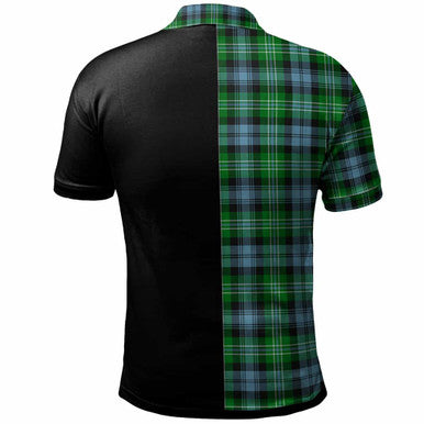 Scottish Arbuthnot Clan Crest Tartan Polo Shirt - Half in Me Back Side Tartan Plaid