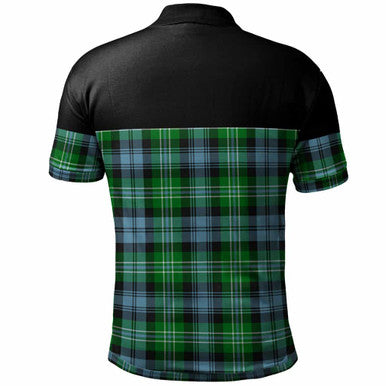 Scottish Arbuthnot Clan Crest Tartan Polo Shirt - Horizontal Style Back Side Tartan Plaid