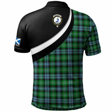 Scottish Arbuthnot Clan Crest Tartan Polo Shirt - Scotland Forever Style Back Side Tartan Plaid