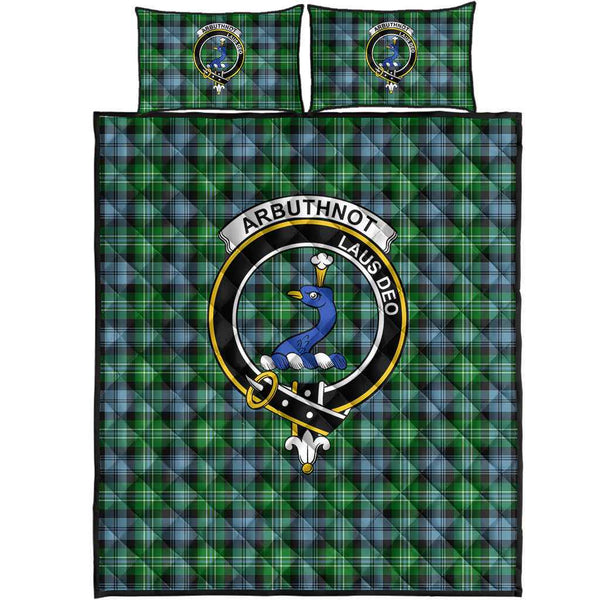 Scottish Arbuthnot Clan Crest Tartan Quilt Bed Set Tartan Plaid 1