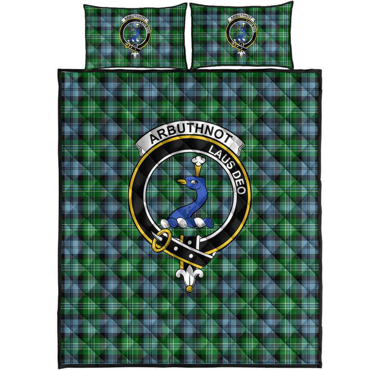 Scottish Arbuthnot Clan Crest Tartan Quilt Bed Set Tartan Plaid 1