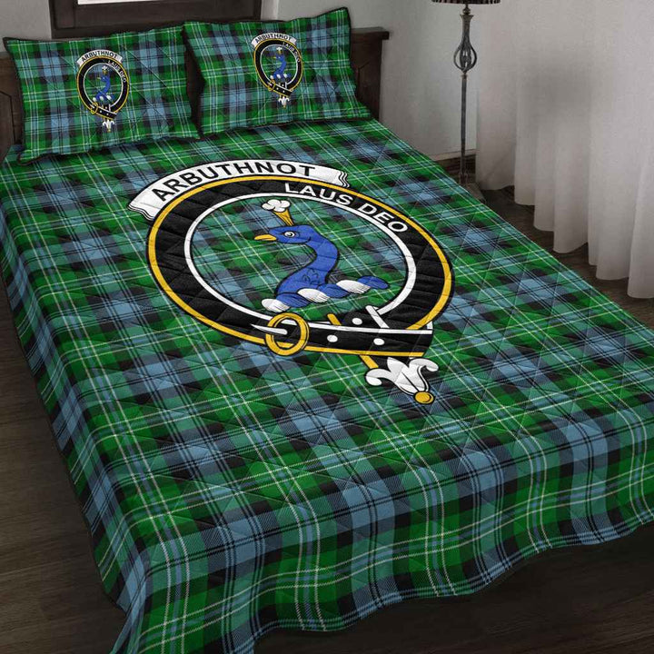 Scottish Arbuthnot Clan Crest Tartan Quilt Bed Set Tartan Plaid 2