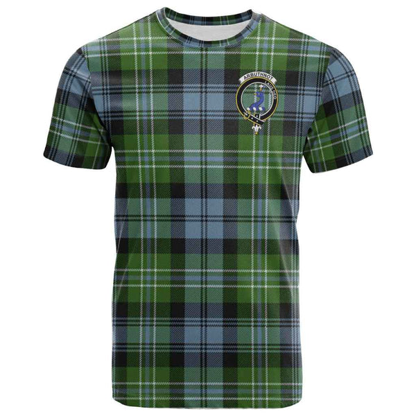 Scottish Arbuthnot Clan Crest Tartan T-Shirt Front Side Tartan Plaid
