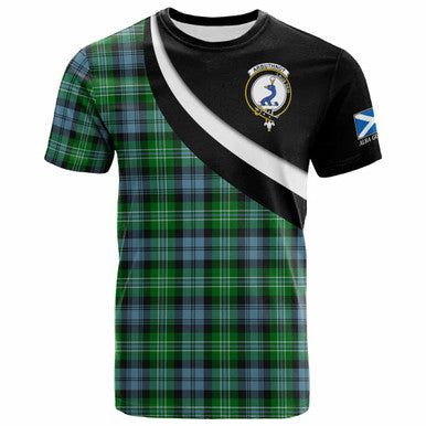 Scottish Arbuthnot Clan Crest Tartan T-Shirt - Scotland Forever Style Front Side Tartan Plaid