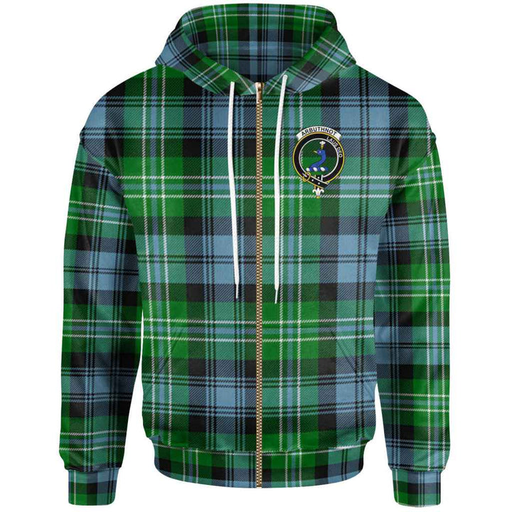 Scottish Arbuthnot Clan Crest Tartan Hoodie Zip Tartan Plaid
