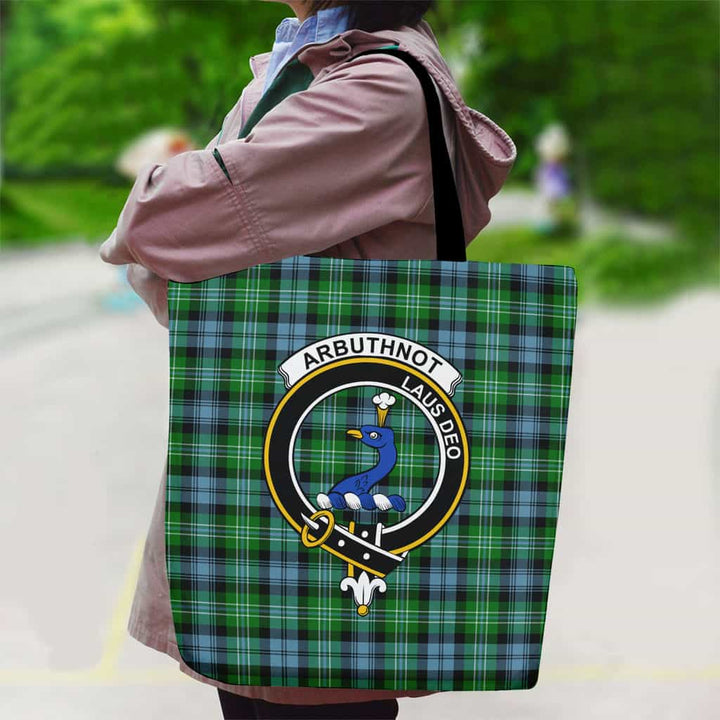 Scottish Arbuthnot Clan Crest Tartan Canvas Bag With Shoulder Strap Tartan Plaid 2