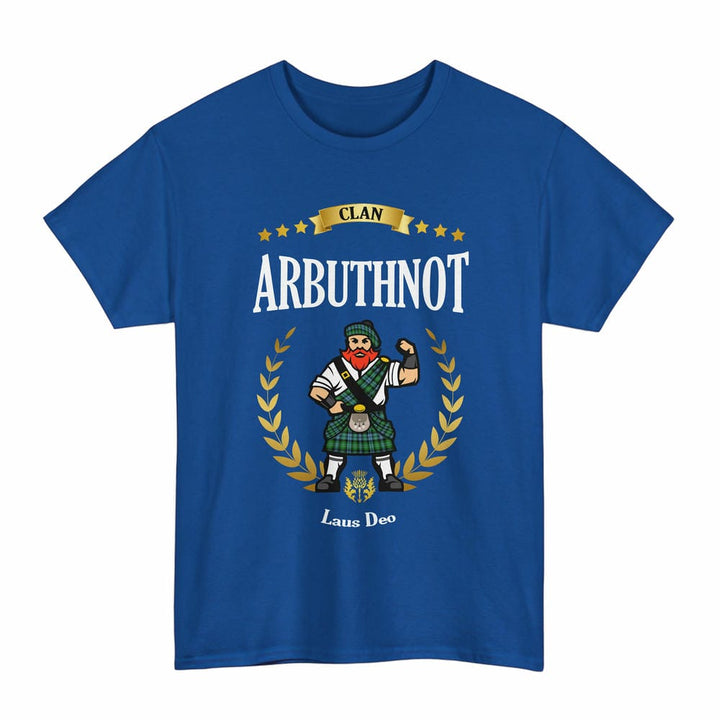Scottish Arbuthnot Clan Tartan T-Shirt - Motto Scotsman Tartan Plaid Royal Color