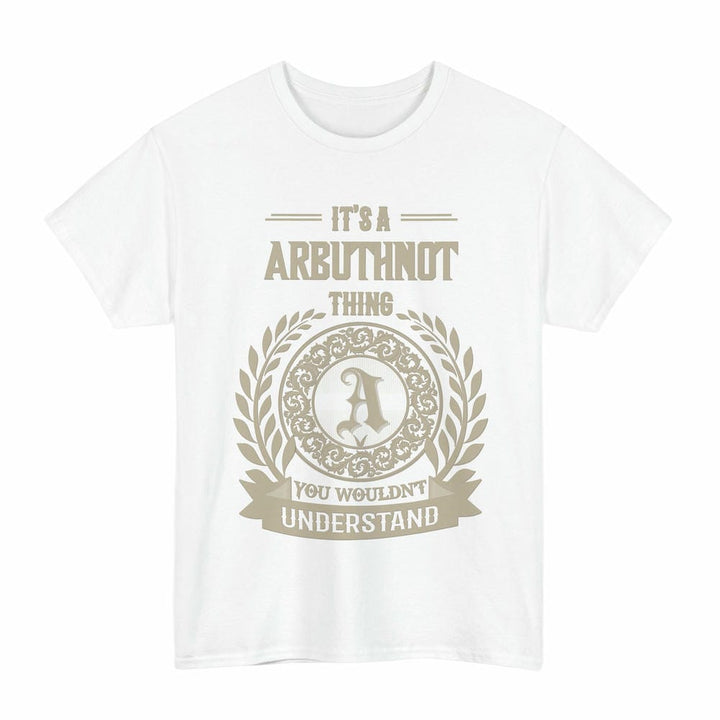 Scottish Arbuthnot Clan Tartan T-Shirt - Vintage Family Name Tartan Plaid White Color