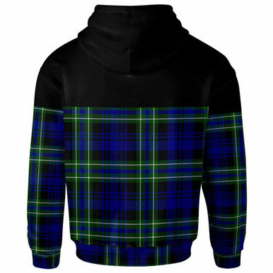 Scottish Arbuthnot Modern Clan Tartan Hoodie - Horizontal Style Back Side Tartan Plaid