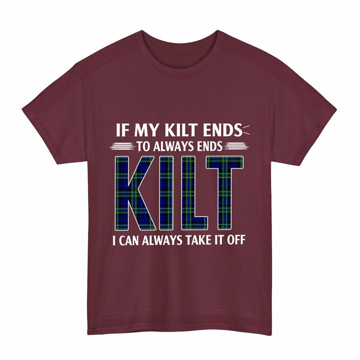 Scottish Arbuthnot Modern Clan Tartan Kilt Pride T-Shirt Tartan Plaid Maroon Color