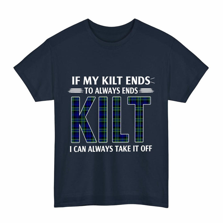 Scottish Arbuthnot Modern Clan Tartan Kilt Pride T-Shirt Tartan Plaid Navy Color