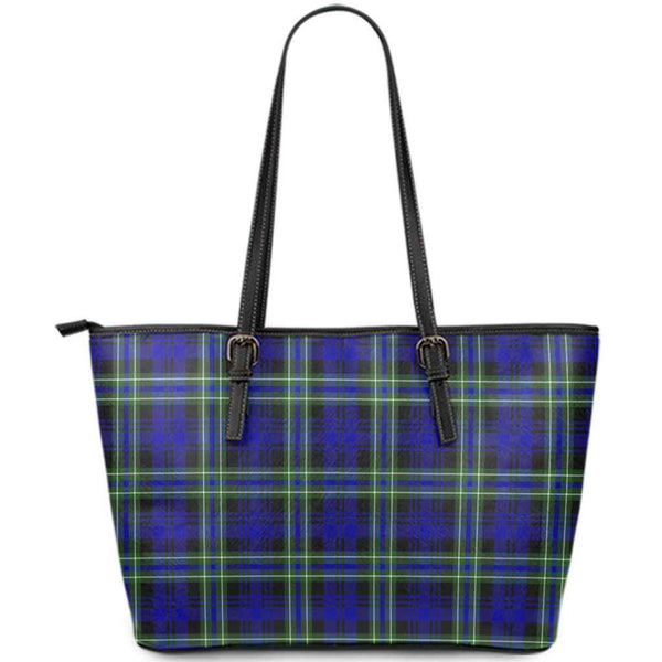Scottish Arbuthnot Modern Clan Tartan Leather Tote Tartan Plaid