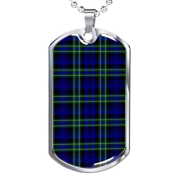 Scottish Arbuthnot Modern Clan Tartan Military Dog Tag Necklace Tartan Plaid