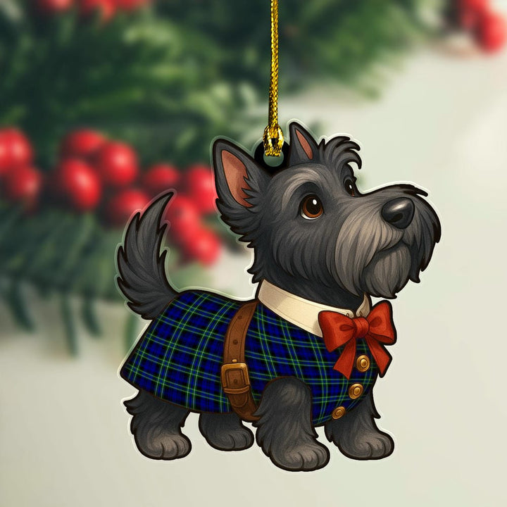 Scottish Arbuthnot Modern Clan Tartan Ornament Scottie Dog Tartan Plaid
