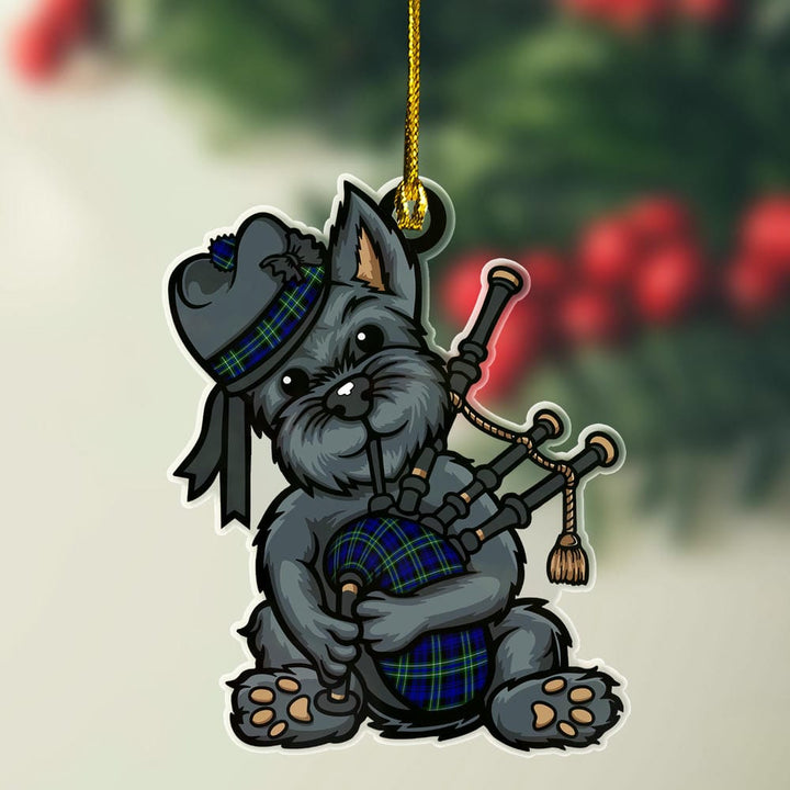 Scottish Arbuthnot Modern Clan Tartan Ornament Scottish Terrier Plays The Bagpipes Tartan Plaid