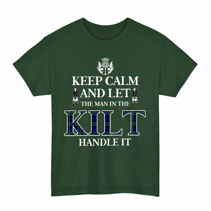 Scottish Arbuthnot Modern Clan Tartan T-Shirt - Keep Calm Tartan Plaid Forest Green Color