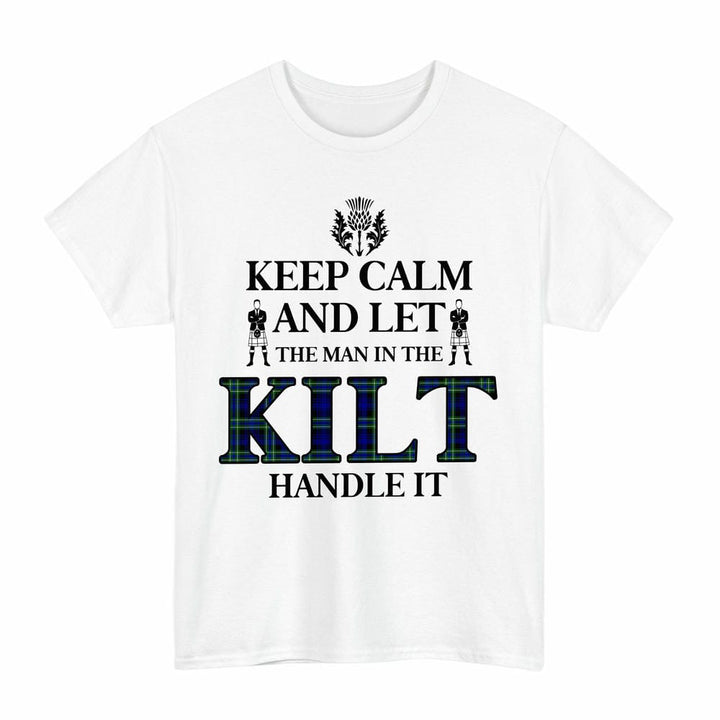 Scottish Arbuthnot Modern Clan Tartan T-Shirt - Keep Calm Tartan Plaid White Color