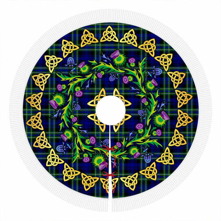 Scottish Arbuthnot Modern Clan Tartan Thistle Celtic Knot Christmas Tree Skirt Tassels Tartan Plaid 1