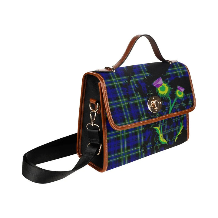 Scottish Arbuthnot Modern Clan Tartan Waterproof Canvas Bag With Thistle Tartan Plaid 3
