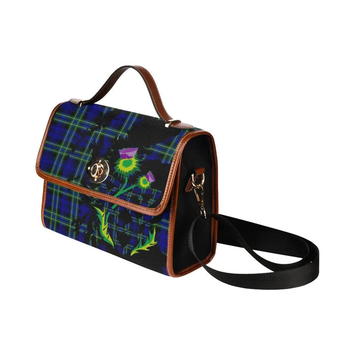 Scottish Arbuthnot Modern Clan Tartan Waterproof Canvas Bag With Thistle Tartan Plaid 4