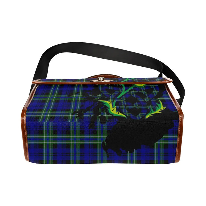 Scottish Arbuthnot Modern Clan Tartan Waterproof Canvas Bag With Thistle Tartan Plaid 5