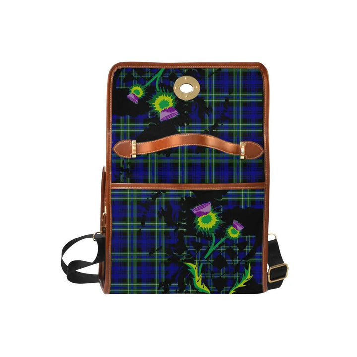 Scottish Arbuthnot Modern Clan Tartan Waterproof Canvas Bag With Thistle Tartan Plaid 6