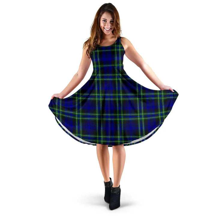Scottish Arbuthnot Modern Clan Tartan Women Midi Dress