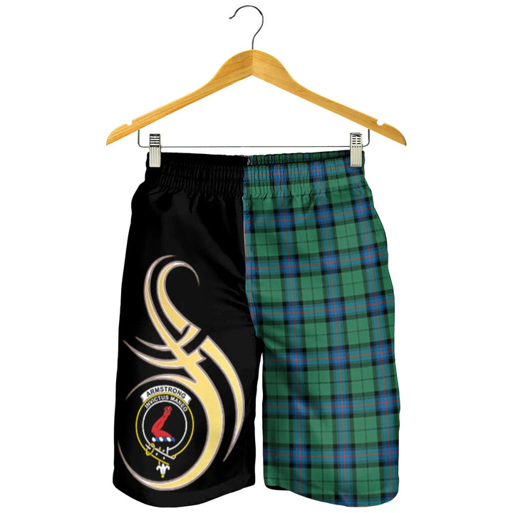 Scottish Armstrong Ancient Clan Crest Tartan Believe in Me Men's Shorts