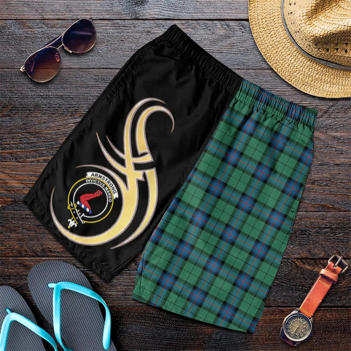 Scottish Armstrong Ancient Clan Crest Tartan Believe in Me Men's Shorts