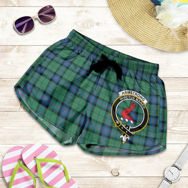 Scottish Armstrong Ancient Clan Crest Tartan Women Shorts