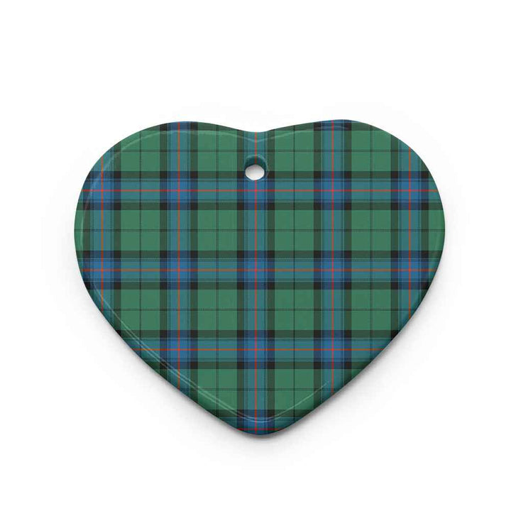 Scottish Armstrong Ancient Clan Tartan Ceramic Ornament Heart Shape Tartan Plaid