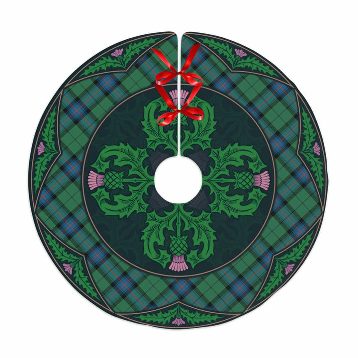 Scottish Armstrong Ancient Clan Tartan Christmas Tree Skirt Old Scottish Thistle Flower No Tassels Tartan Plaid 1