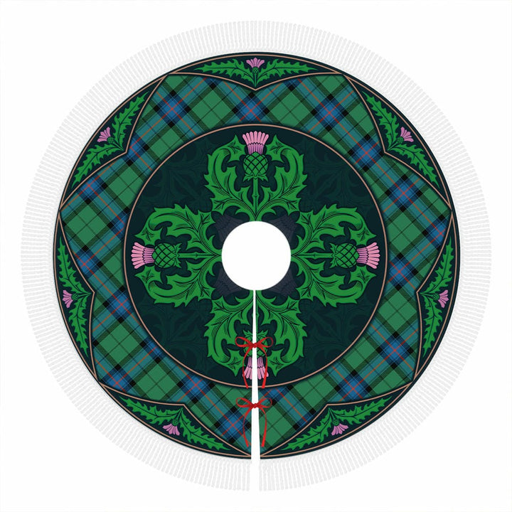 Scottish Armstrong Ancient Clan Tartan Christmas Tree Skirt Old Scottish Thistle Flower Tassels Tartan Plaid 1