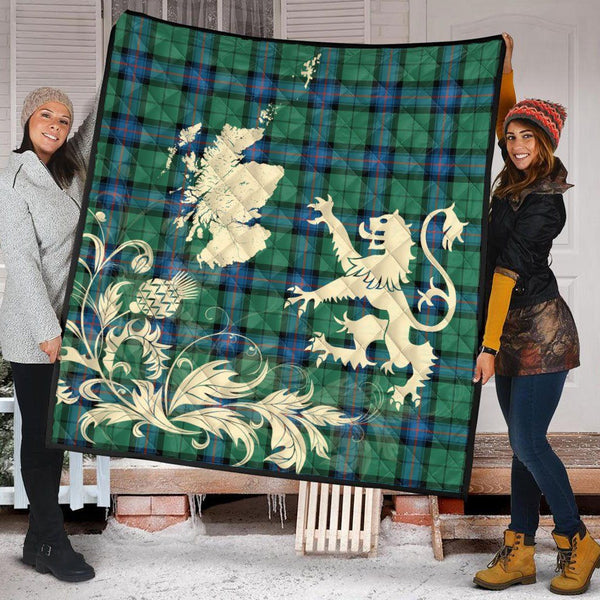 Scottish Armstrong Ancient Clan Tartan Quilt Rampant Lion with Thistle Tartan Plaid 2