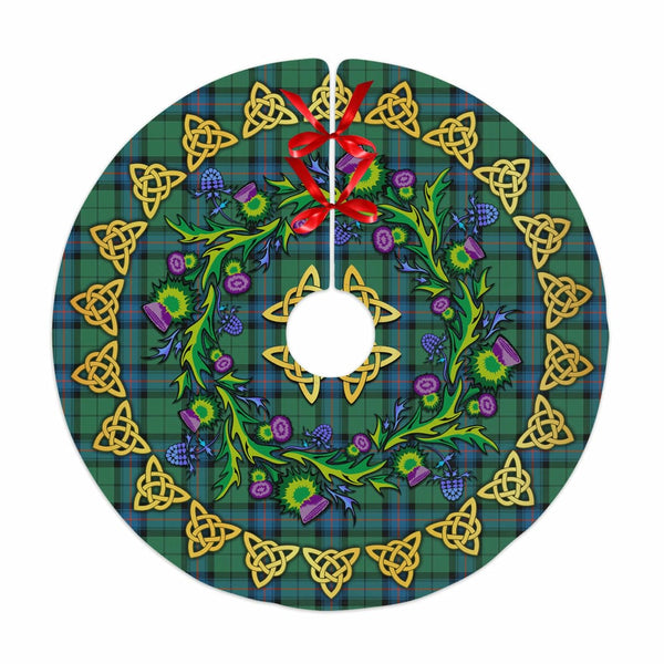 Scottish Armstrong Ancient Clan Tartan Thistle Celtic Knot Christmas Tree Skirt No Tassels Tartan Plaid 1