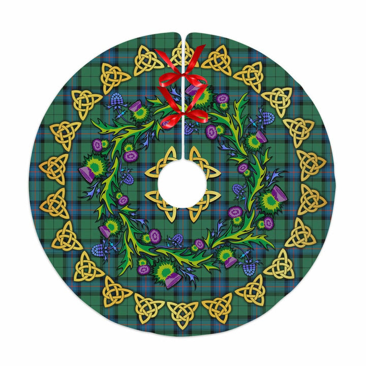 Scottish Armstrong Ancient Clan Tartan Thistle Celtic Knot Christmas Tree Skirt No Tassels Tartan Plaid 1