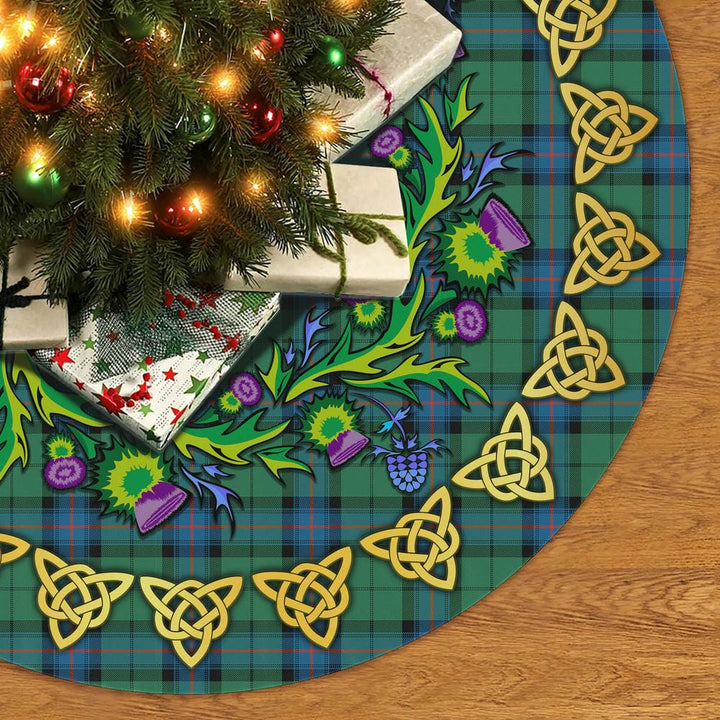 Scottish Armstrong Ancient Clan Tartan Thistle Celtic Knot Christmas Tree Skirt No Tassels Tartan Plaid 2