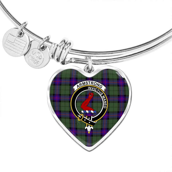 Scottish Armstrong Clan Crest Tartan Bangle Heart Tartan Plaid 1