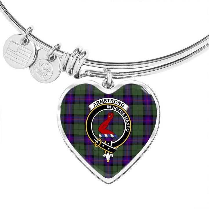 Scottish Armstrong Clan Crest Tartan Bangle Heart Tartan Plaid 1
