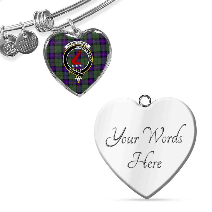 Scottish Armstrong Clan Crest Tartan Bangle Heart Tartan Plaid 3