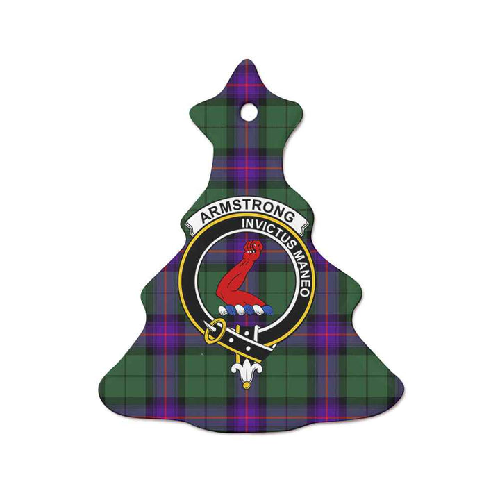 Scottish Armstrong Clan Crest Tartan Ceramic Ornament Tree Shape Tartan Plaid
