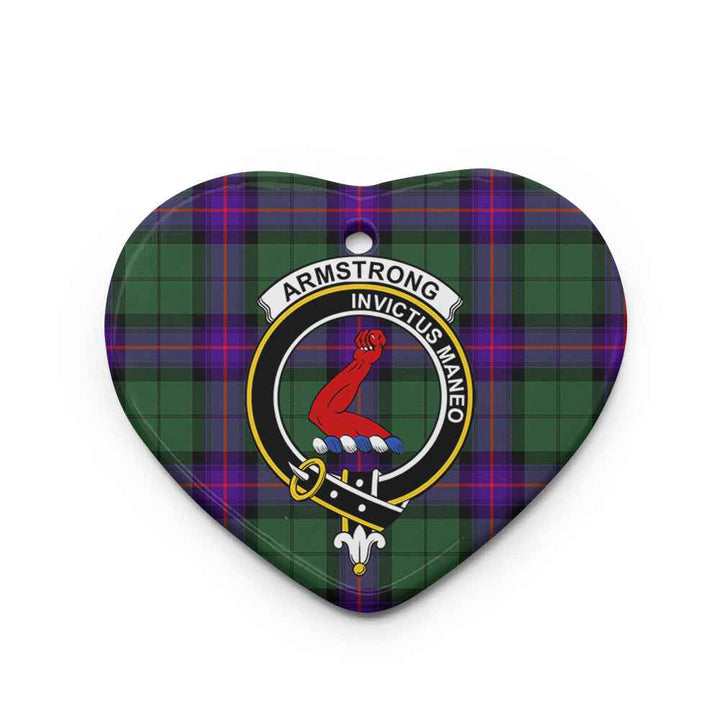 Scottish Armstrong Clan Crest Tartan Ceramic Ornament Heart Shape Tartan Plaid